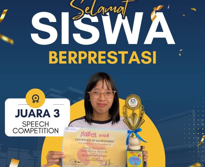 Siswa SMP Putra Pertiwi Raih Juara 3 Speech Competition